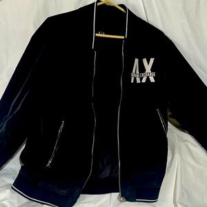 Armani Exchange Black Bomber Jacket Sleek Minimalist Design
